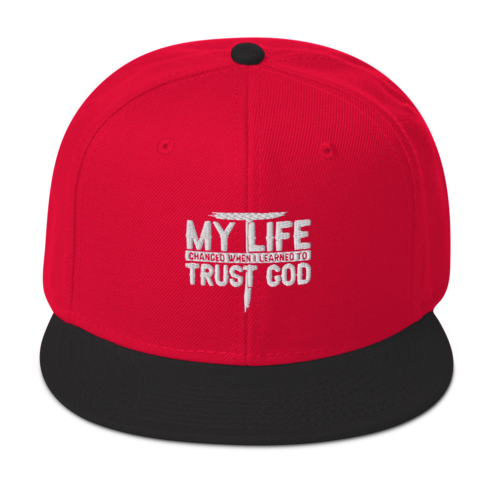 My Life Changed When I Learned To Trust God Adult Christian Snapback Hat