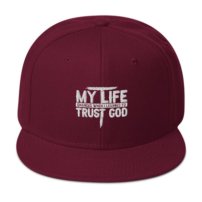 My Life Changed When I Learned To Trust  Adult Christian Snapback Hat
