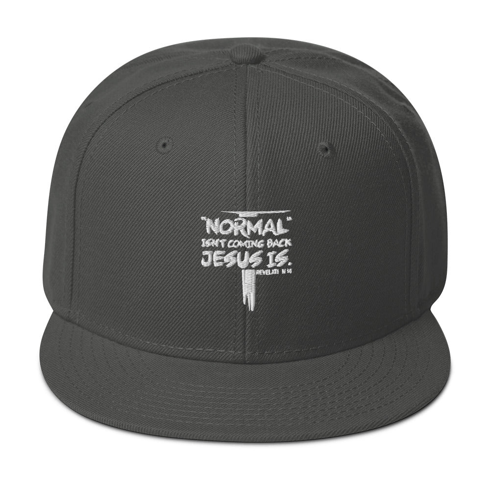 Normal Isn't Coming Back Jesus Is Adult Christian Snapback Hat