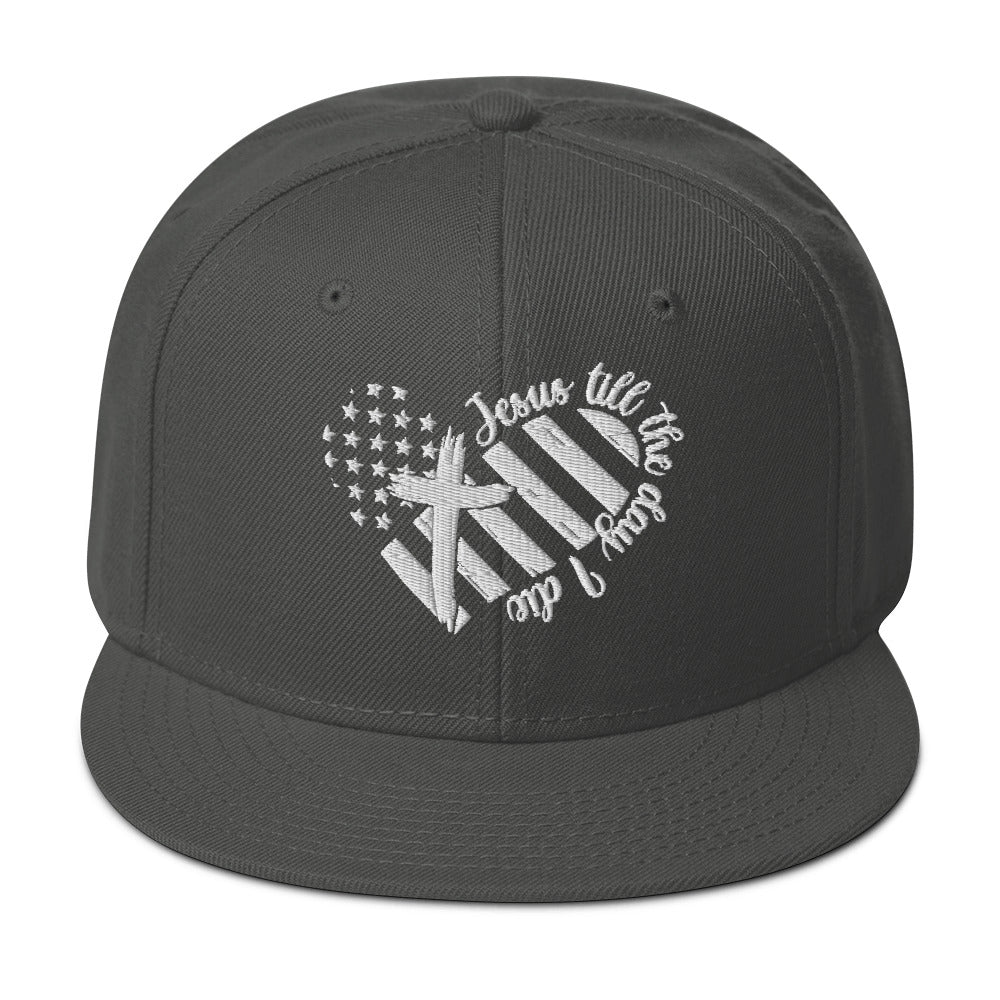 Jesus Till The Day I Die Adult Christian American Patriotic Snapback Hat