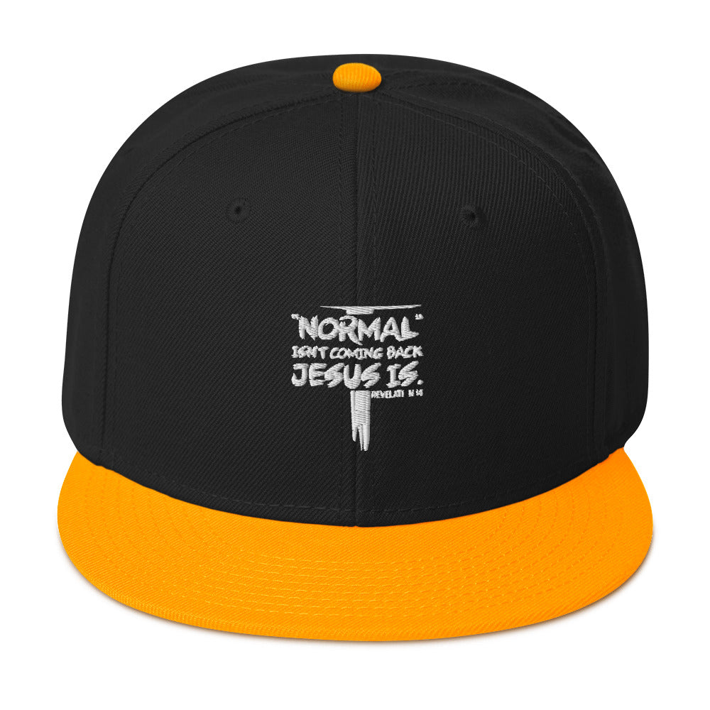 Normal Isn't Coming Back Jesus Is Adult Christian Snapback Hat