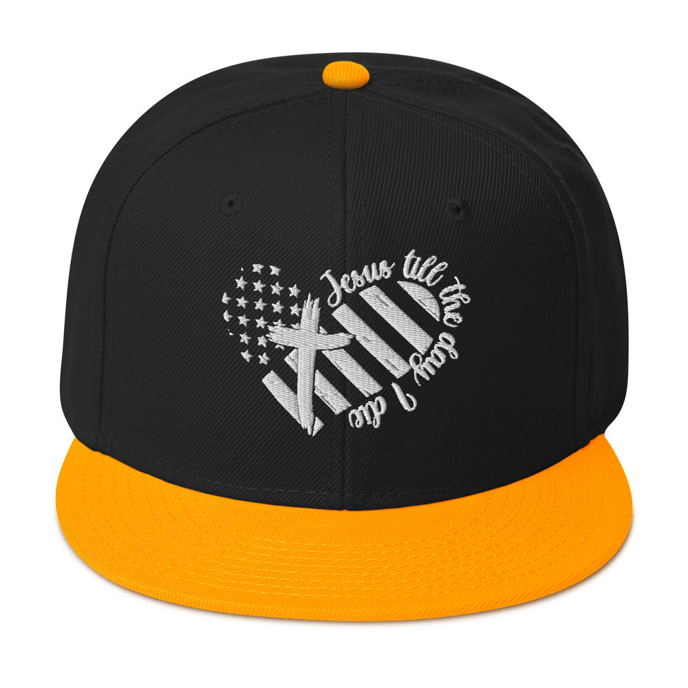 Jesus Till The Day I Die Adult Christian American Patriotic Snapback Hat