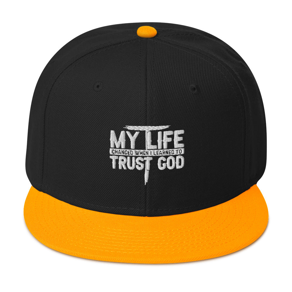 My Life Changed When I Learned To Trust God Adult Christian Snapback Hat