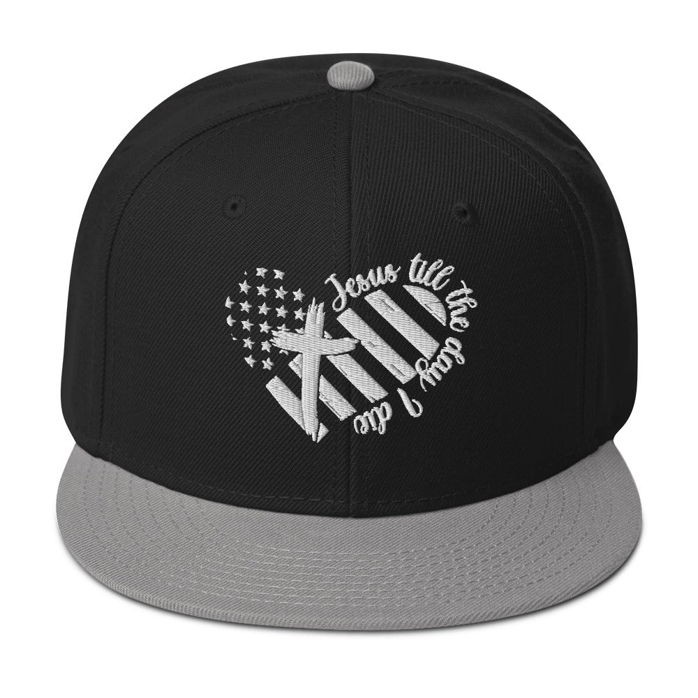 Jesus Till The Day I Die Adult Christian American Patriotic Snapback Hat