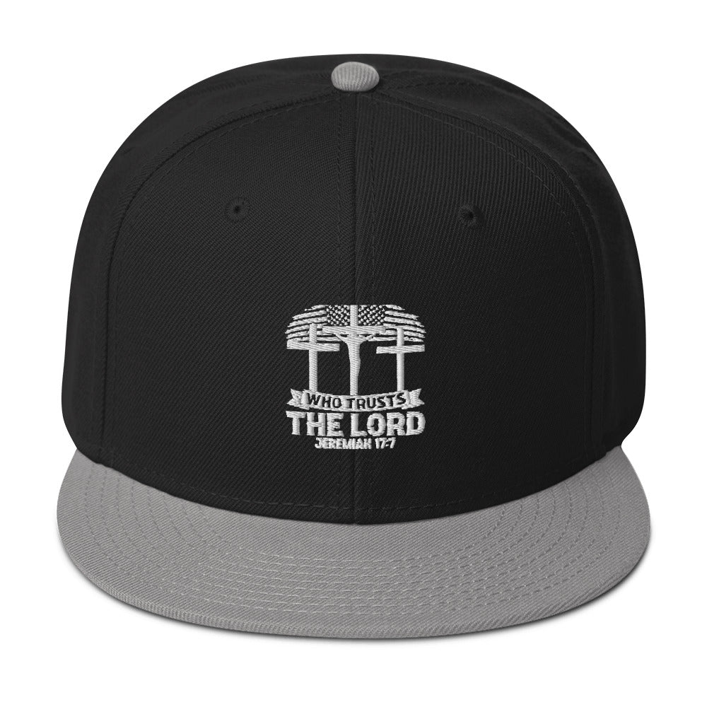 Blessed Is The Man Who Trusts In The Lord Adult Christian American Patriotic Snapback Hat