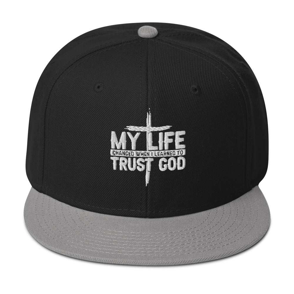 My Life Changed When I Learned To Trust God Adult Christian Snapback Hat