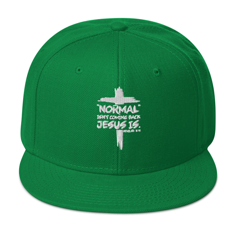 Normal Isn't Coming Back Jesus Is Adult Christian Snapback Hat