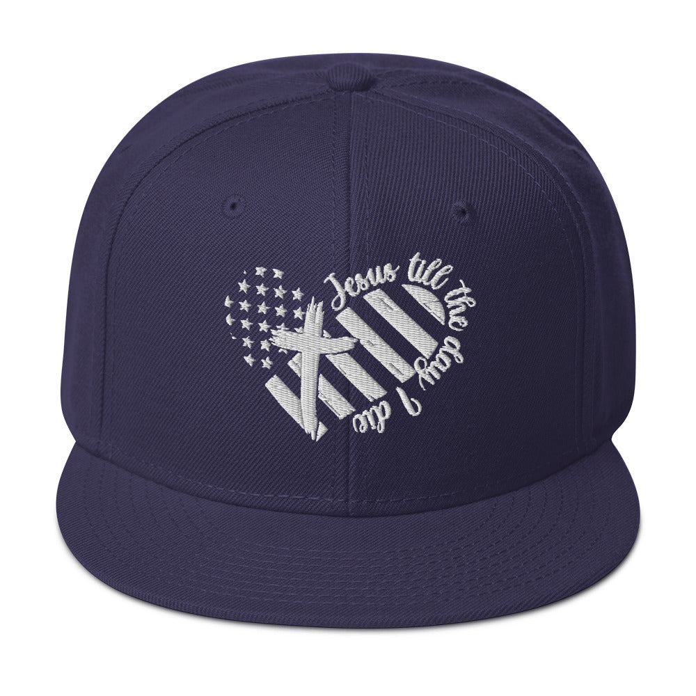 Jesus Till The Day I Die Adult Christian American Patriotic Snapback Hat