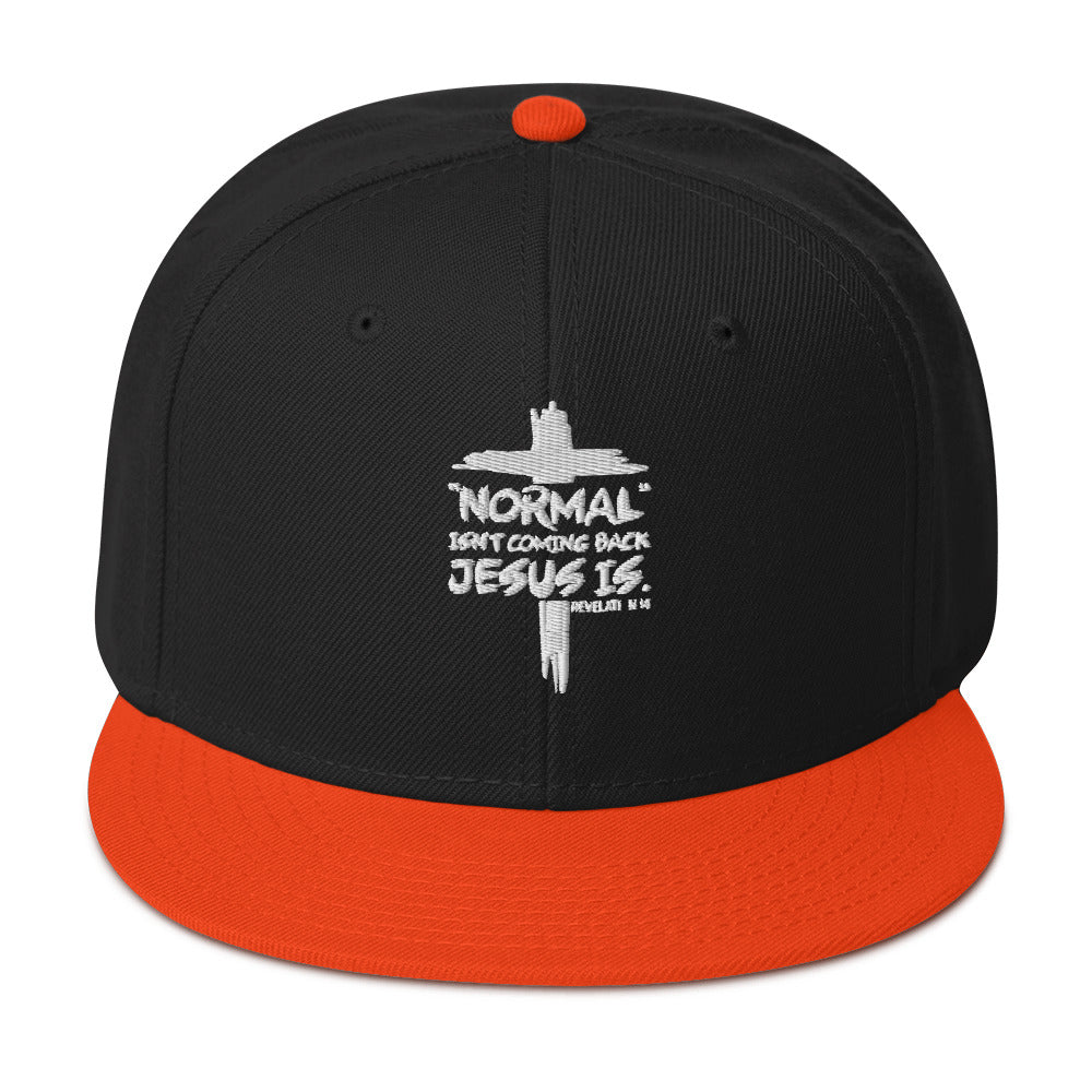 Normal Isn't Coming Back Jesus Is Adult Christian Snapback Hat