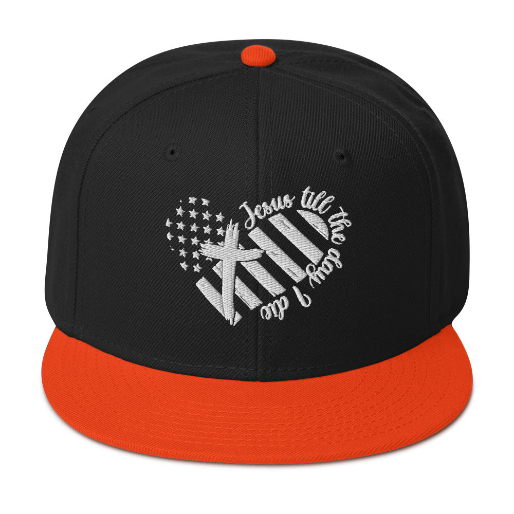 Jesus Till The Day I Die Adult Christian American Patriotic Snapback Hat