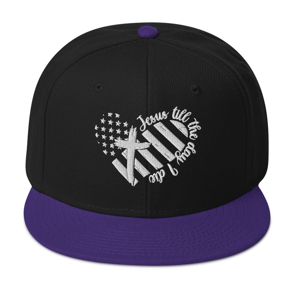 Jesus Till The Day I Die Adult Christian American Patriotic Snapback Hat