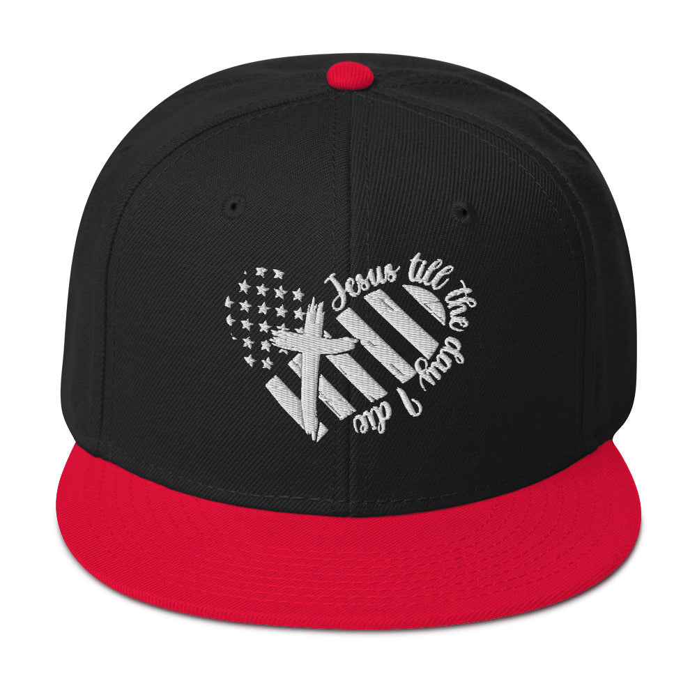 Jesus Till The Day I Die Adult Christian American Patriotic Snapback Hat