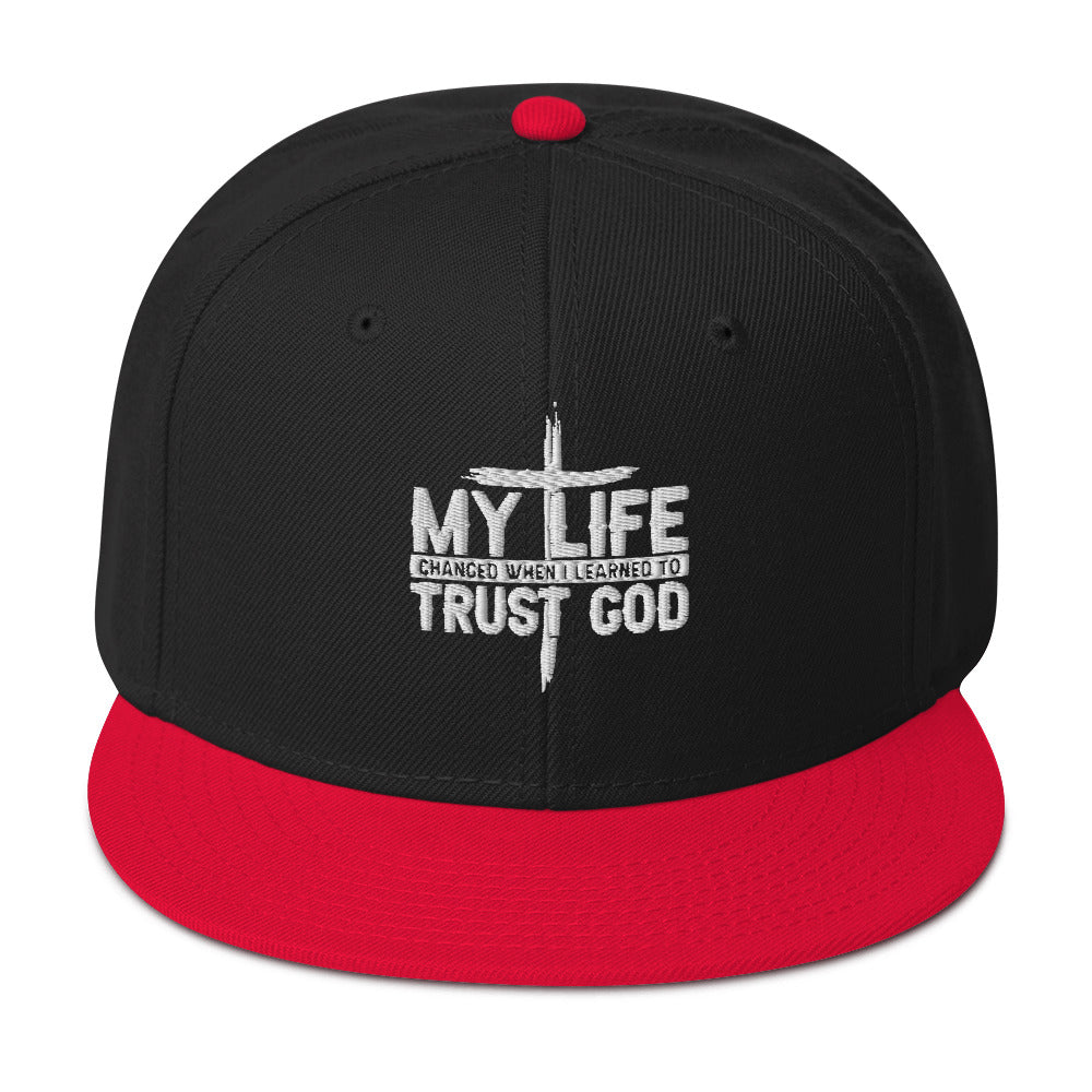 My Life Changed When I Learned To Trust God Adult Christian Snapback Hat