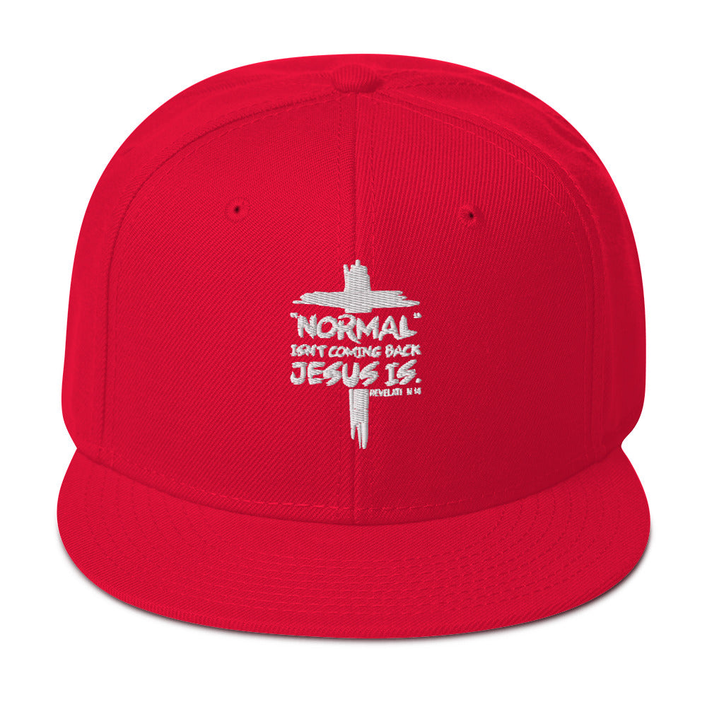 Normal Isn't Coming Back Jesus Is Adult Christian Snapback Hat