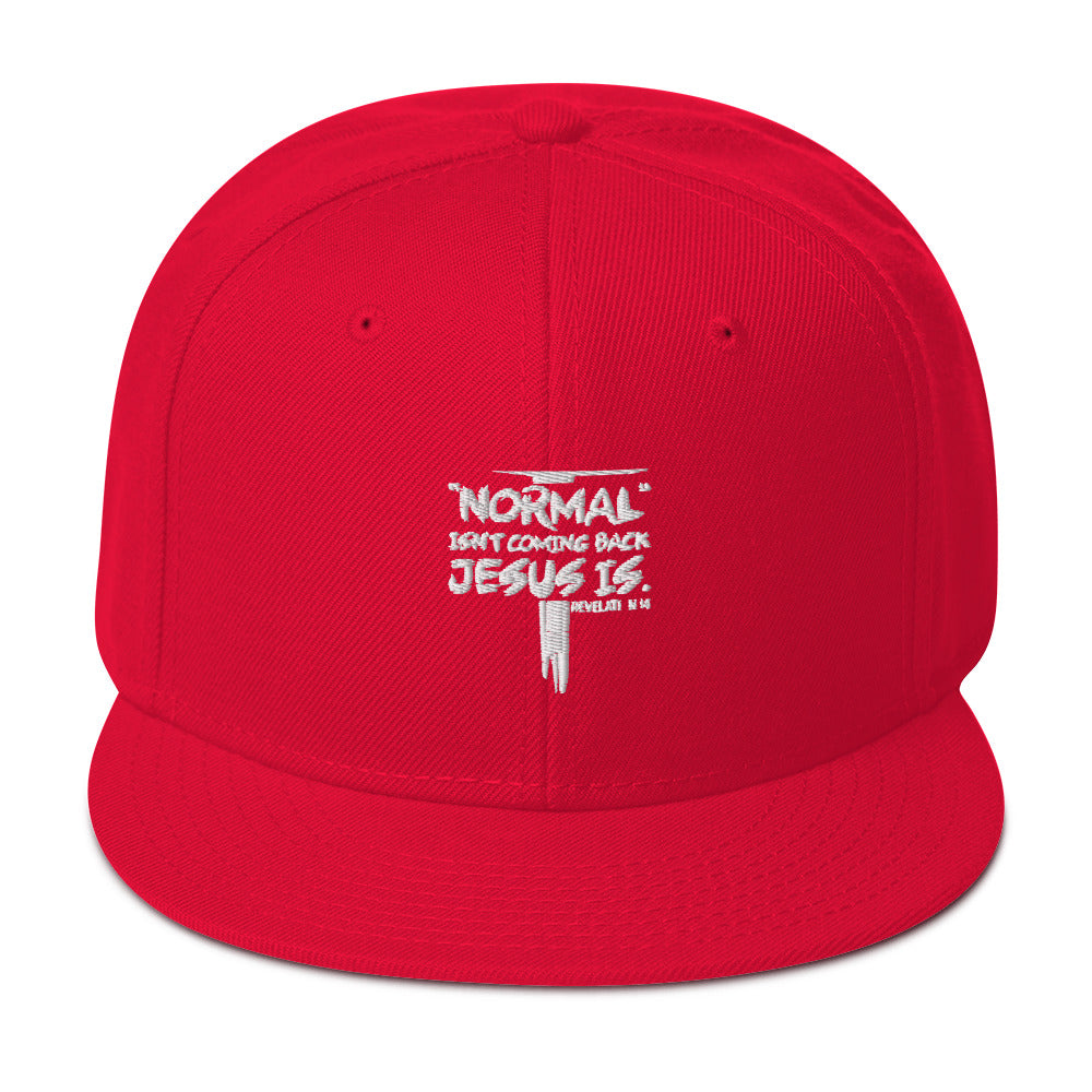 Normal Isn't Coming Back Jesus Is Adult Christian Snapback Hat