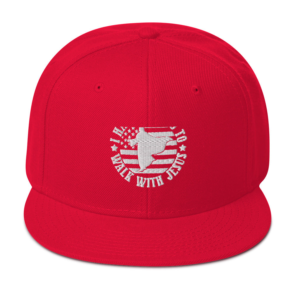 I Have Decided To Walk With Jesus Adult Christian American Patriotic Snapback Hat