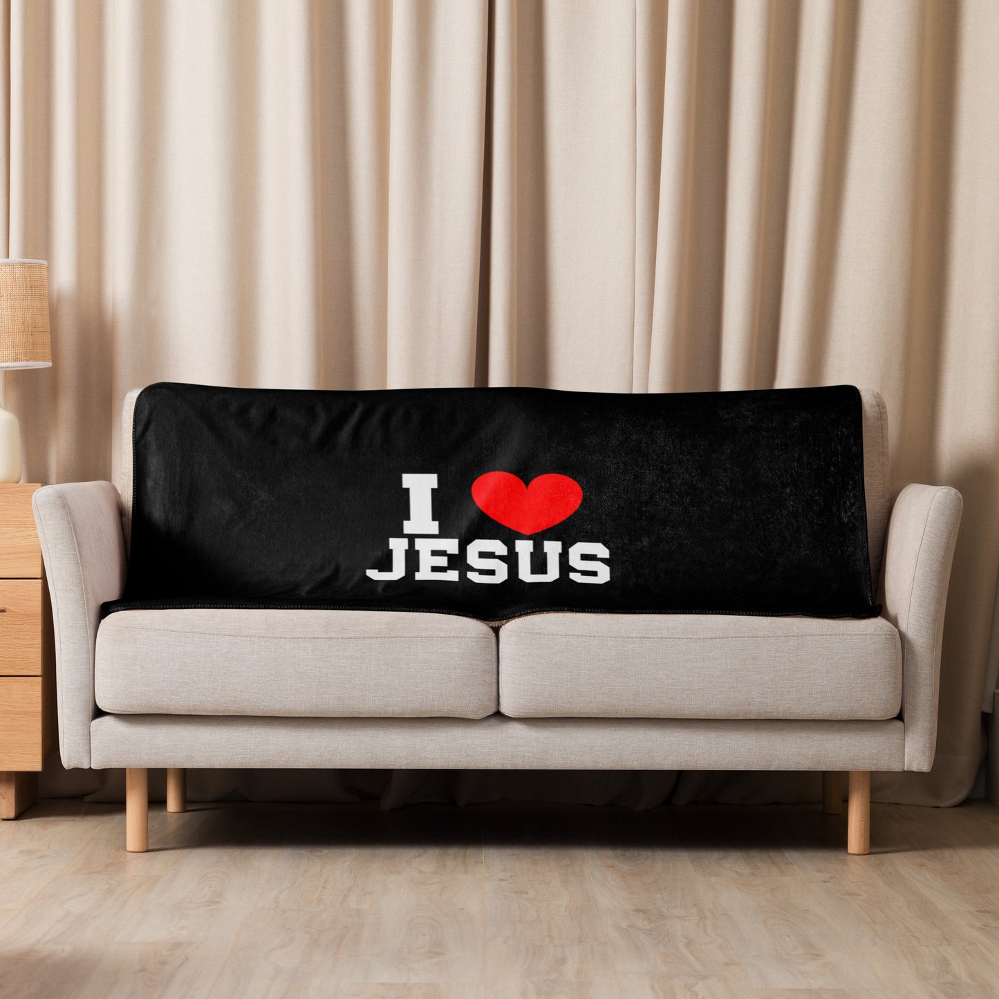 I Love Jesus Christian Sherpa blanket