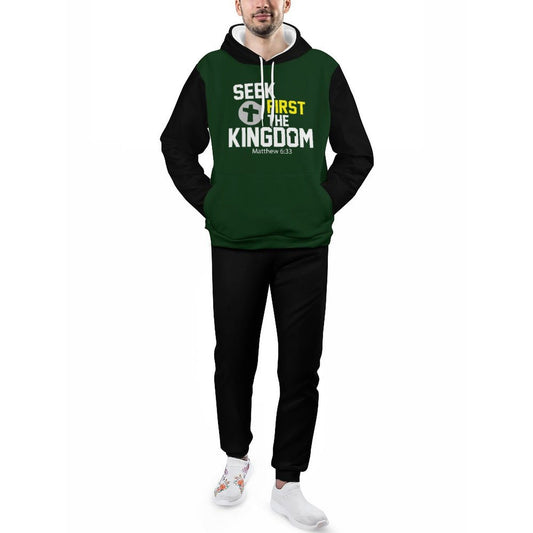 Seek First The Kingdom Men's Christian Casual Outfit (Sweatshirt/sweatpants) - ClaimedbyGodDesigns