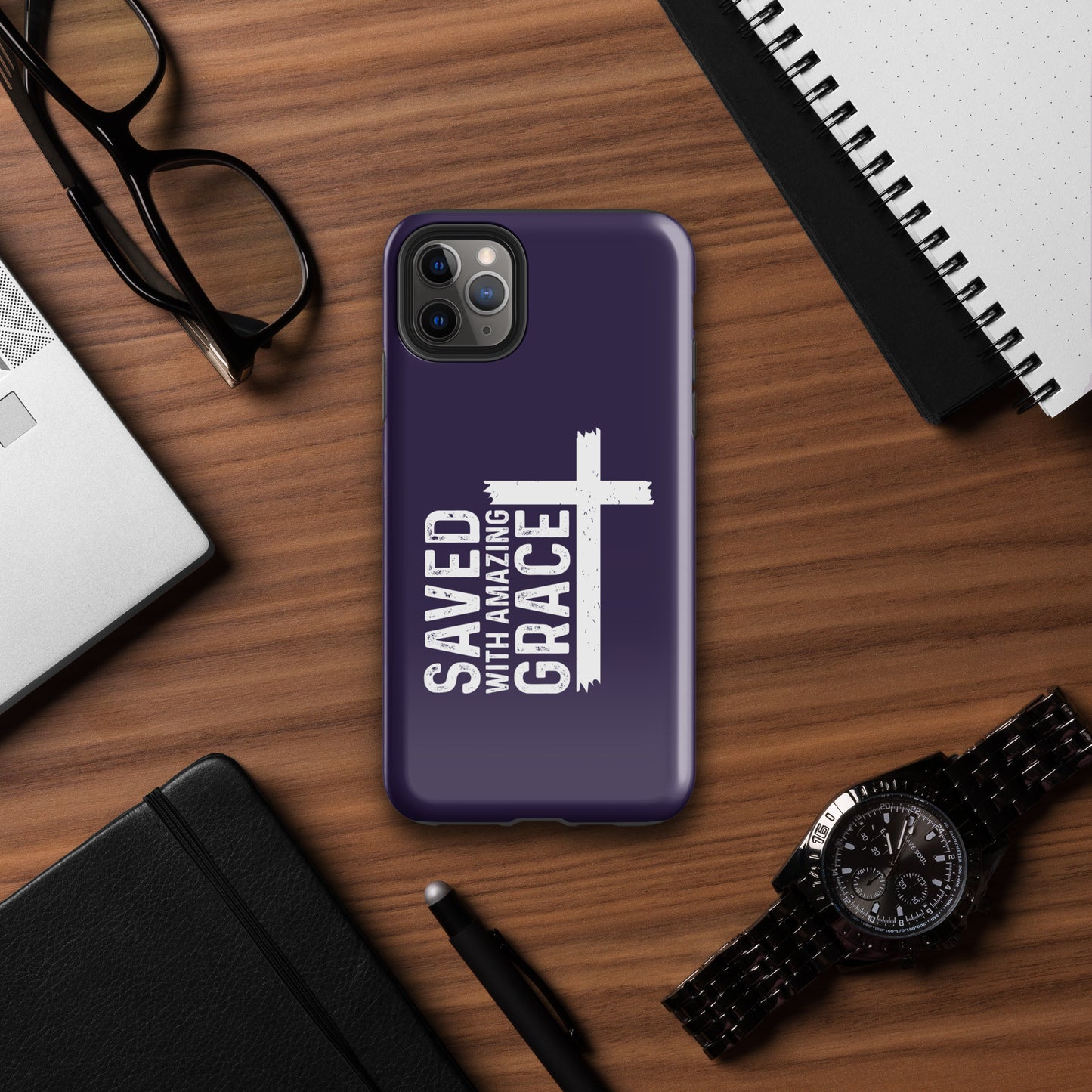 Saved With Amazing Grace Christian Tough Phone Case for iPhone®