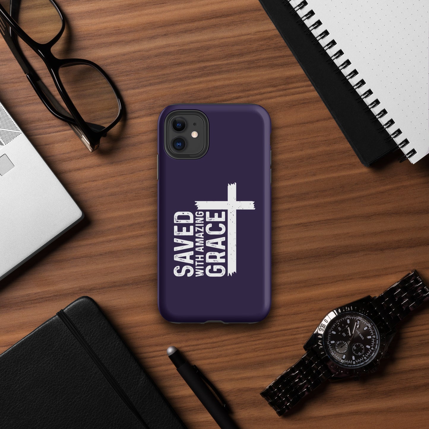 Saved With Amazing Grace Christian Tough Phone Case for iPhone®