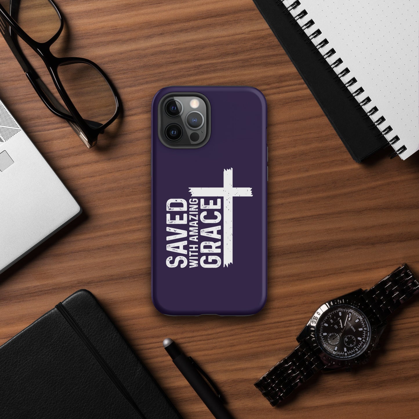 Saved With Amazing Grace Christian Tough Phone Case for iPhone®