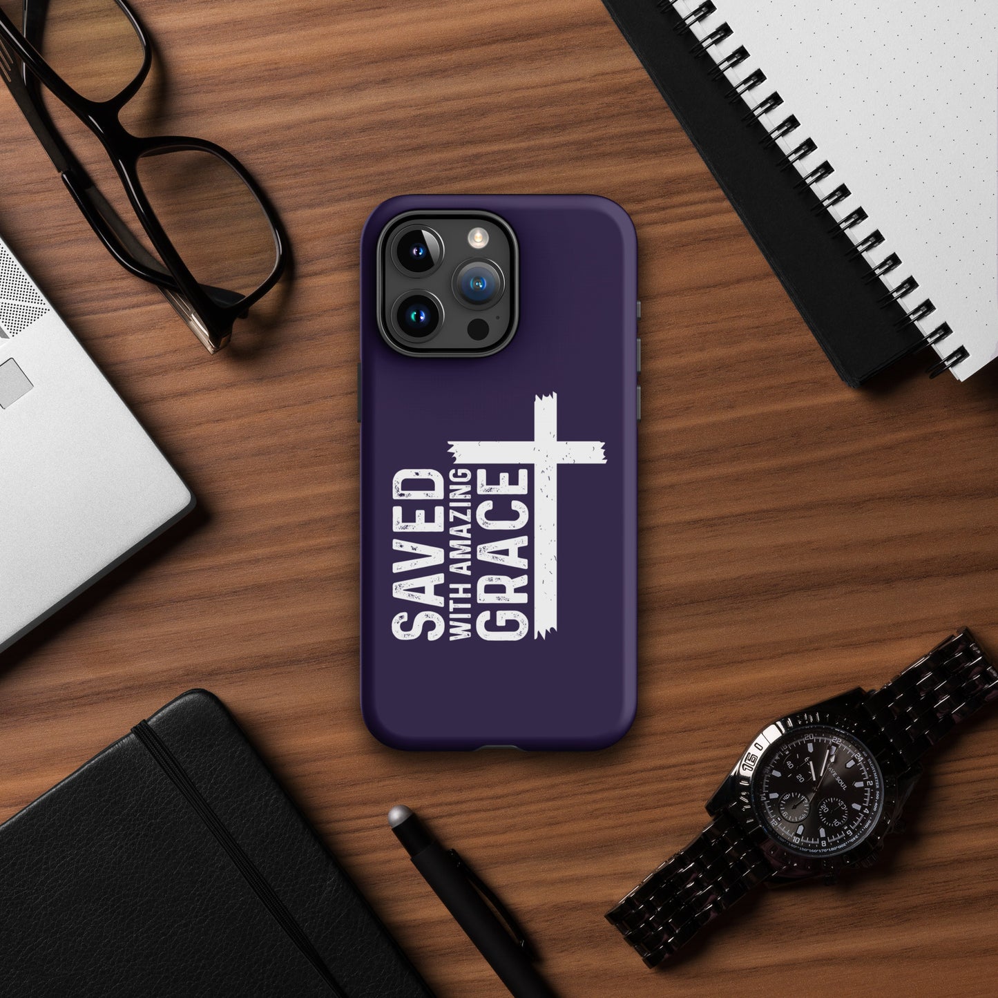 Saved With Amazing Grace Christian Tough Phone Case for iPhone®