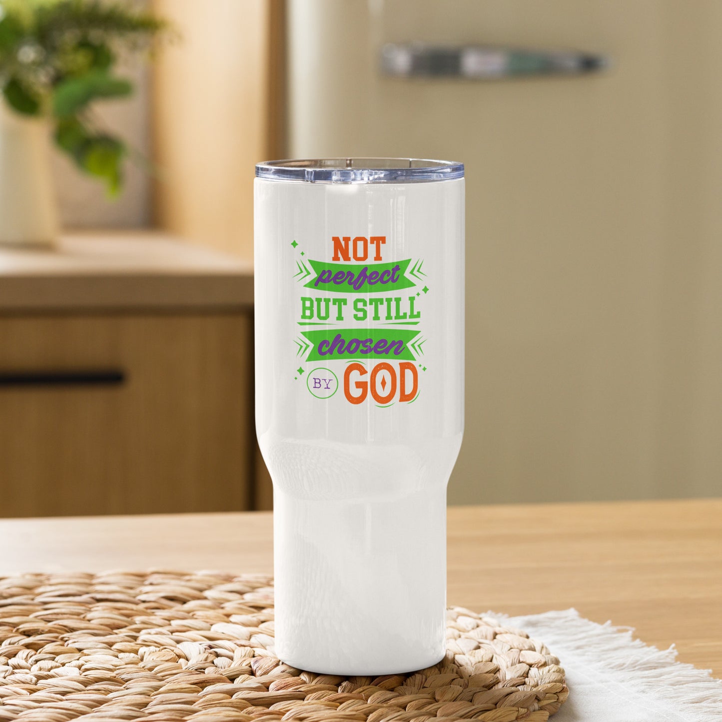 Not Perfect But Still Chosen By God Christian Travel mug with a handle