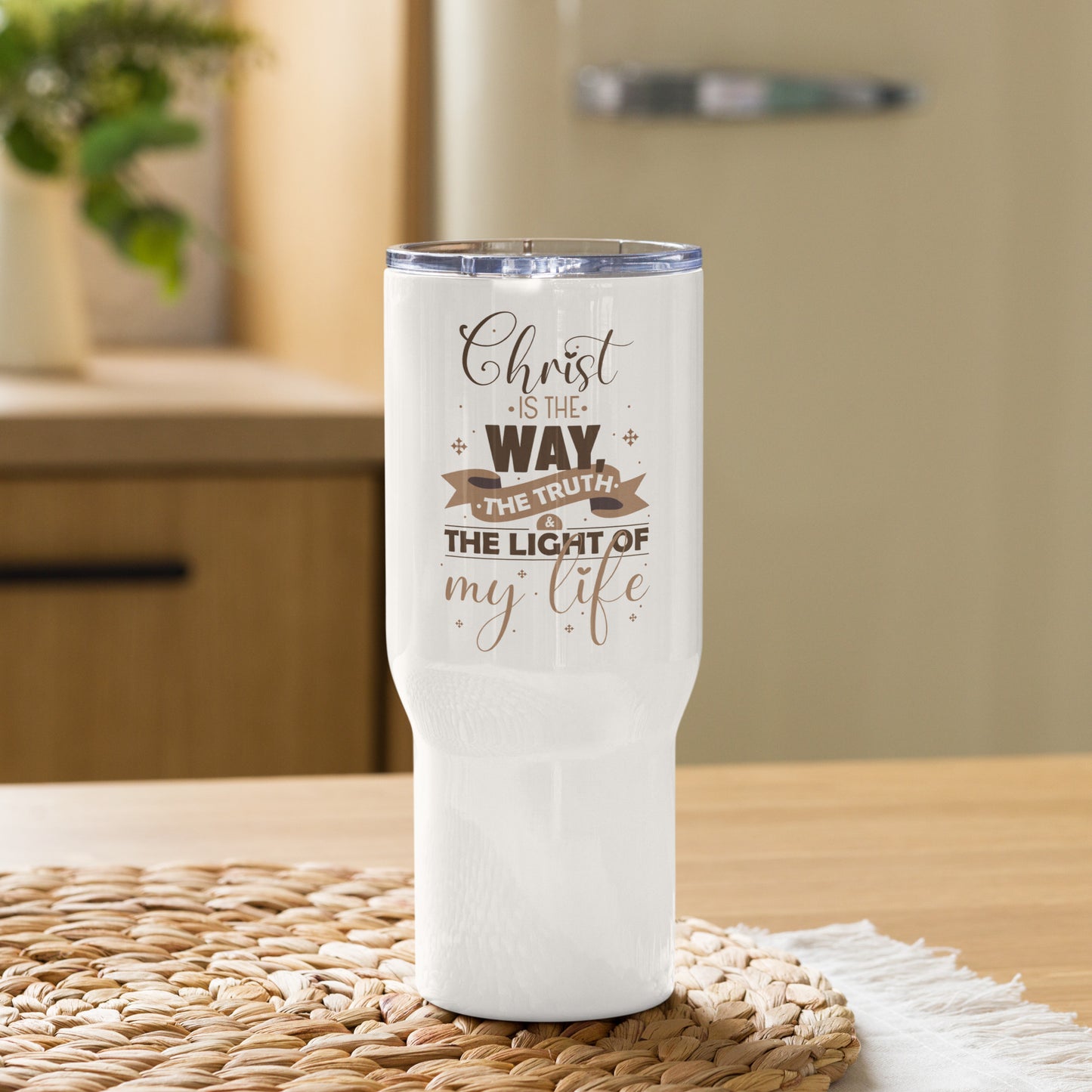 Christ Is The Way The Truth The Light Of My Life Christian Travel mug with a handle