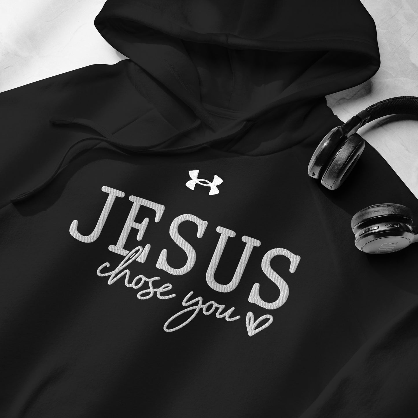 Jesus Chose You Unisex Christian Embroidered Under Armour® Hooded Sweatshirt (hoodie)