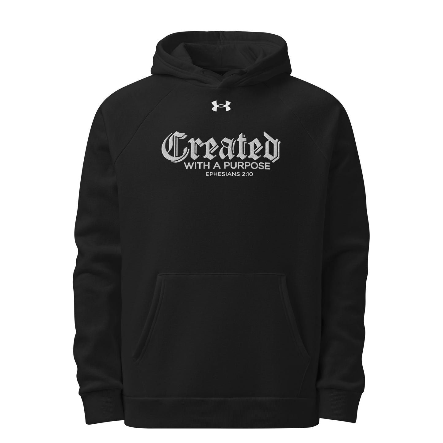 Created With A Purpose  Unisex Christian Embroidered Under Armour® Hooded Sweatshirt (hoodie)