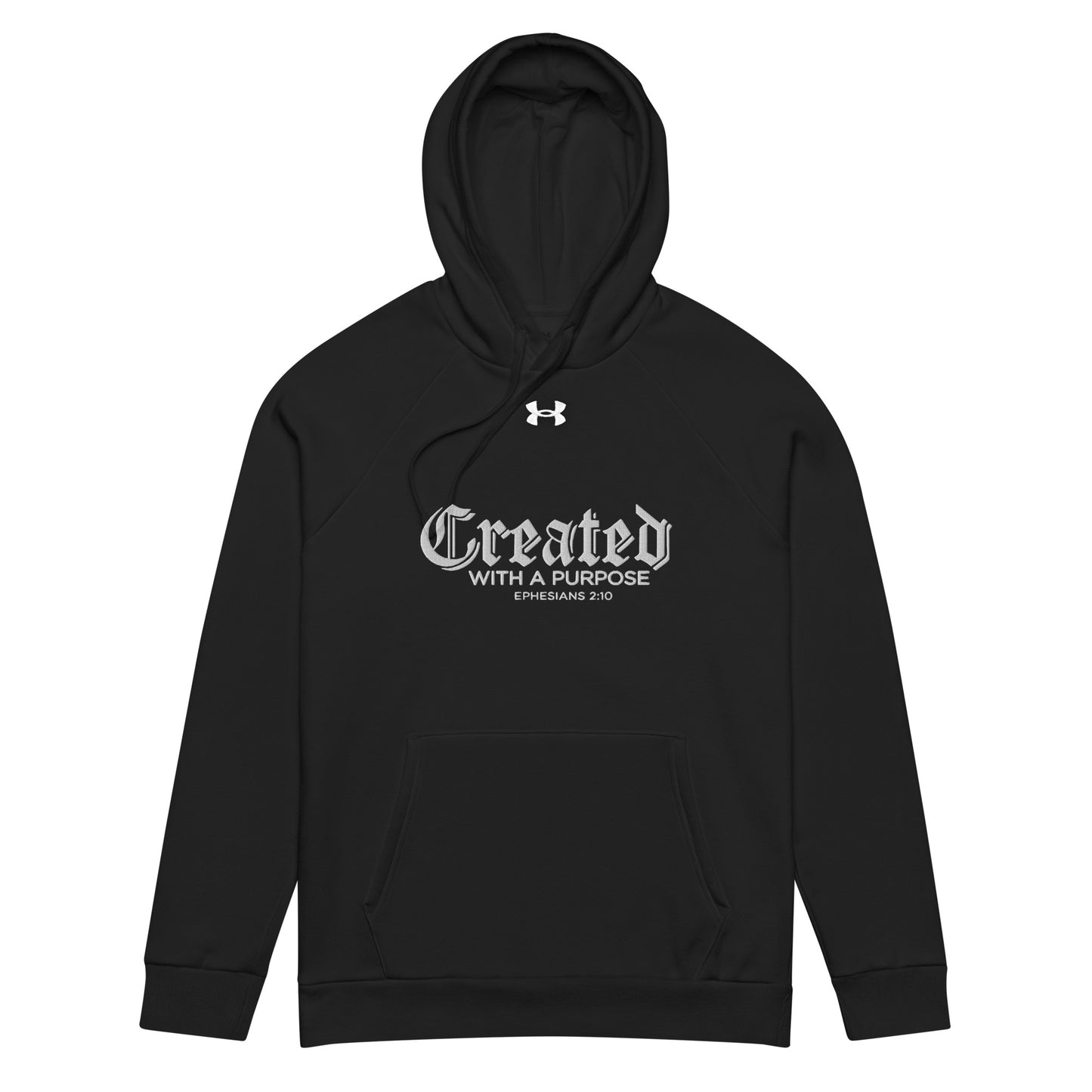 Created With A Purpose  Unisex Christian Embroidered Under Armour® Hooded Sweatshirt (hoodie)