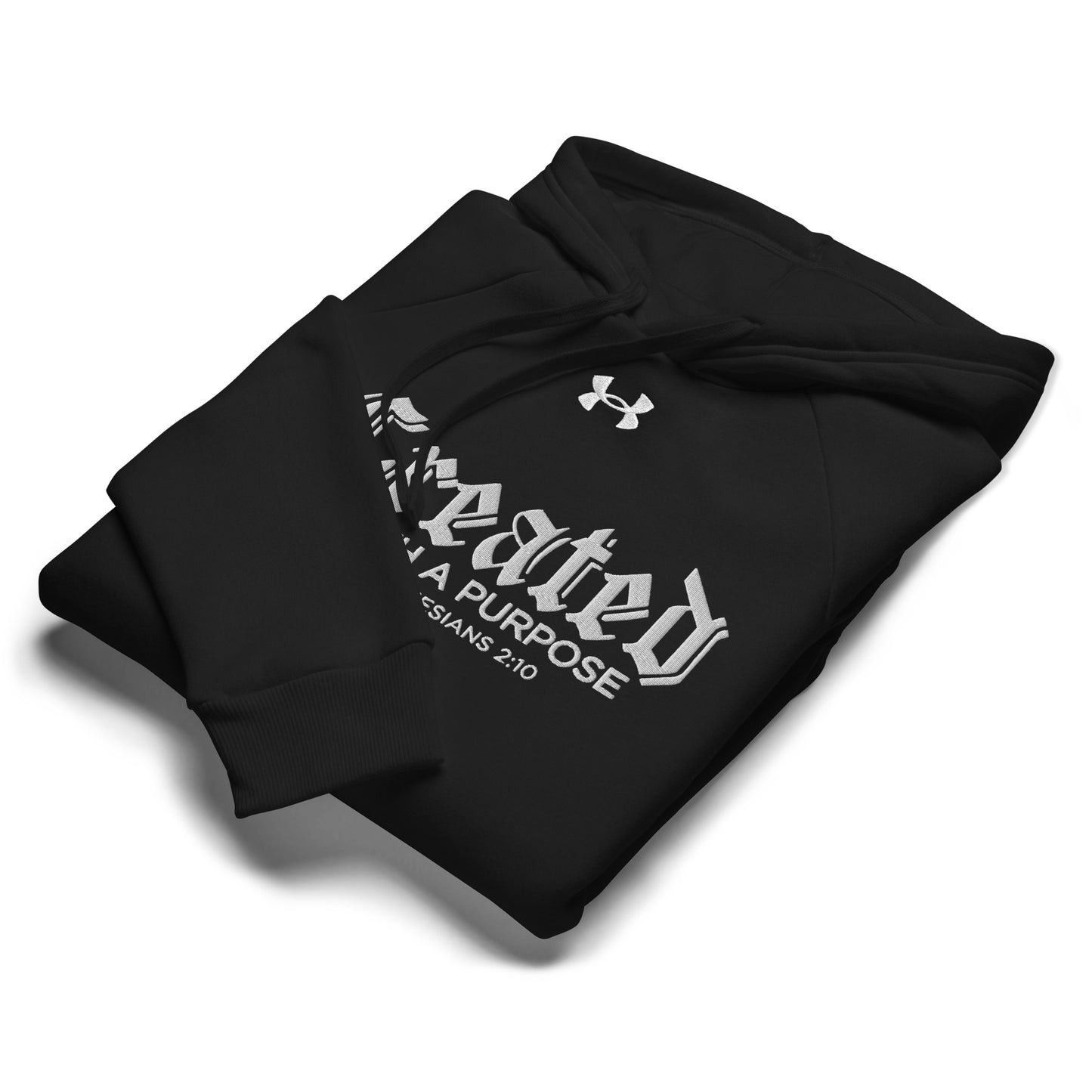 Created With A Purpose  Unisex Christian Embroidered Under Armour® Hooded Sweatshirt (hoodie)