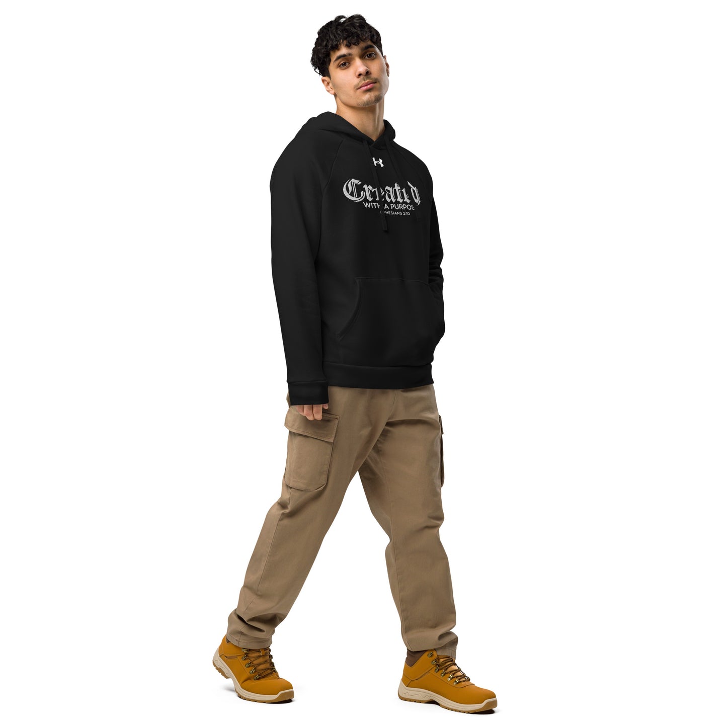 Created With A Purpose  Unisex Christian Embroidered Under Armour® Hooded Sweatshirt (hoodie)