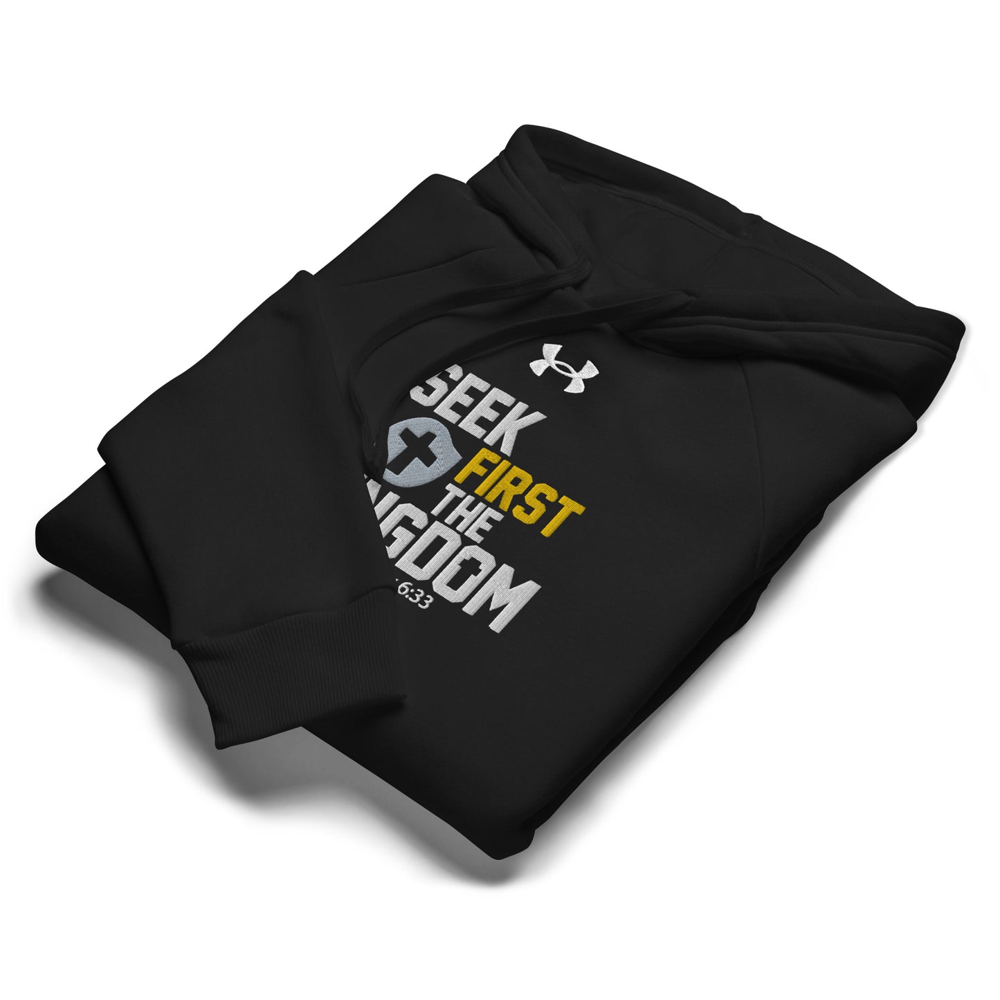 Seek First The Kingdom  Unisex Christian Embroidered Under Armour® Hooded Sweatshirt (hoodie)