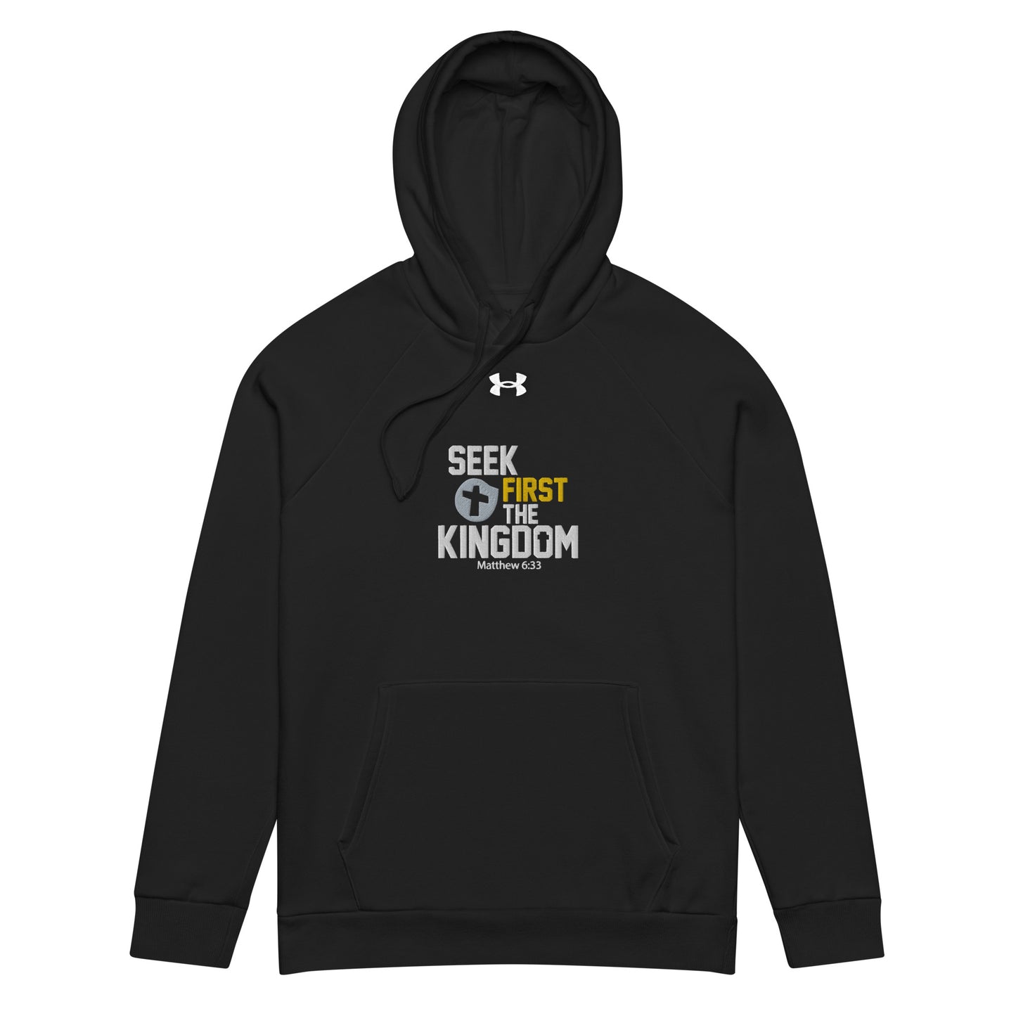 Seek First The Kingdom  Unisex Christian Embroidered Under Armour® Hooded Sweatshirt (hoodie)