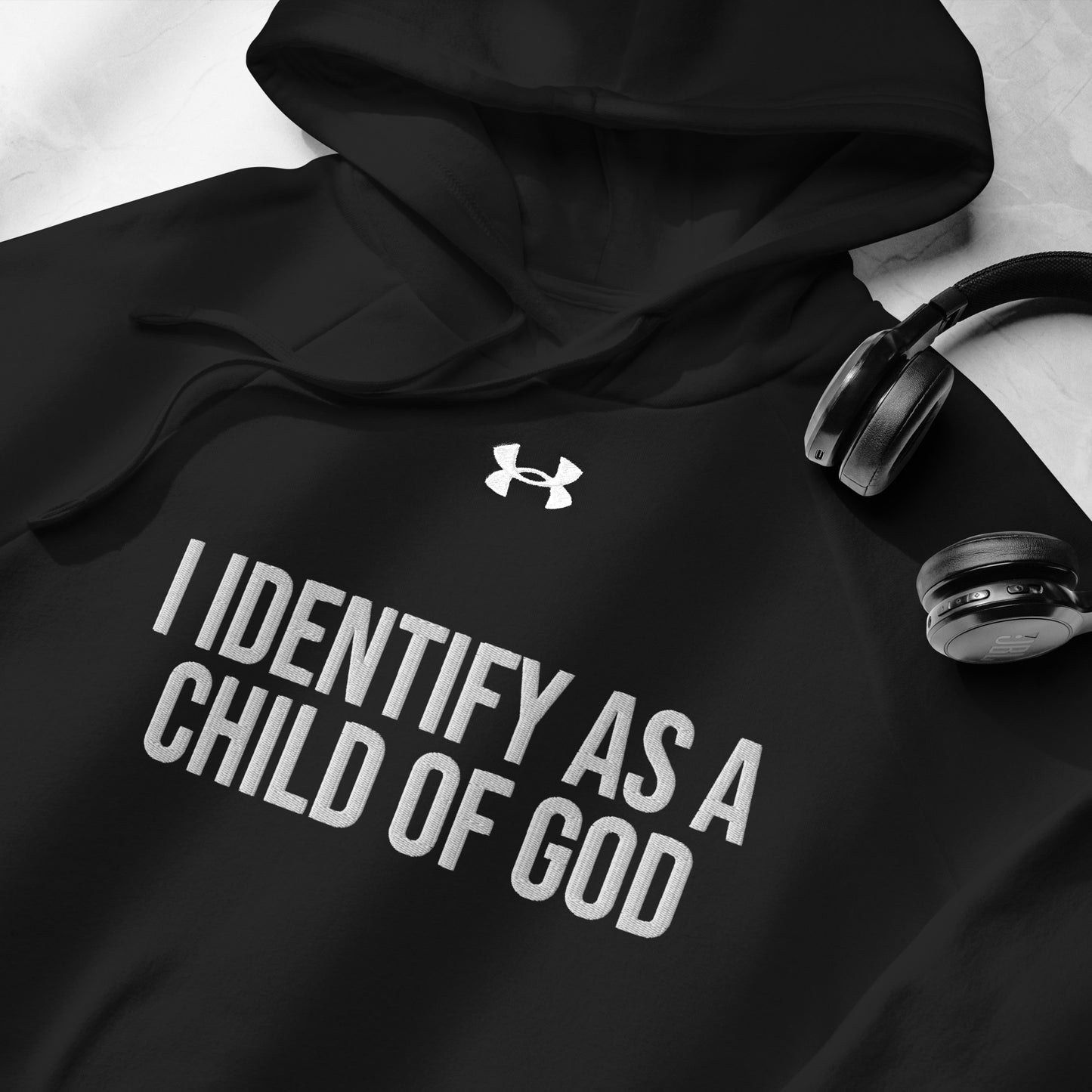 I Identify As A Child Of God Unisex Christian Embroidered Under Armour® Hooded Sweatshirt (hoodie)