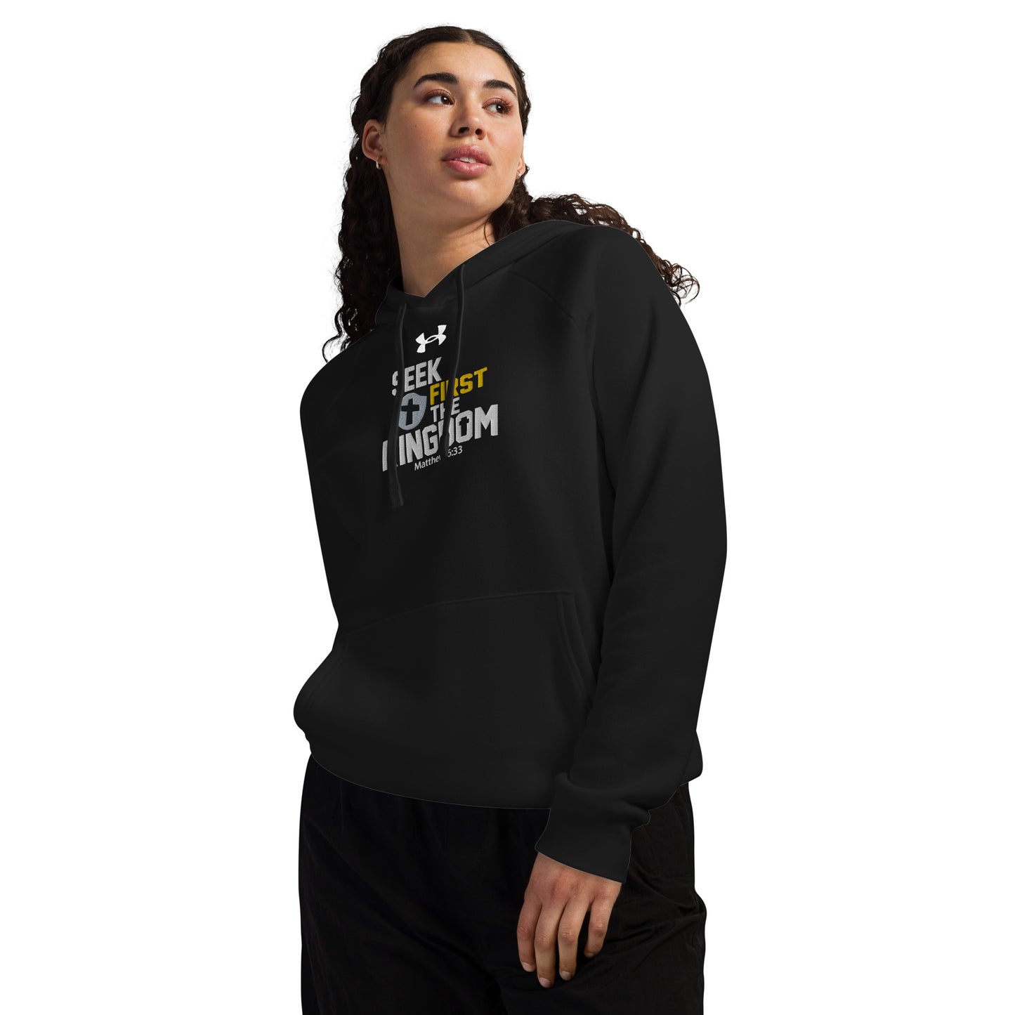 Seek First The Kingdom  Unisex Christian Embroidered Under Armour® Hooded Sweatshirt (hoodie)