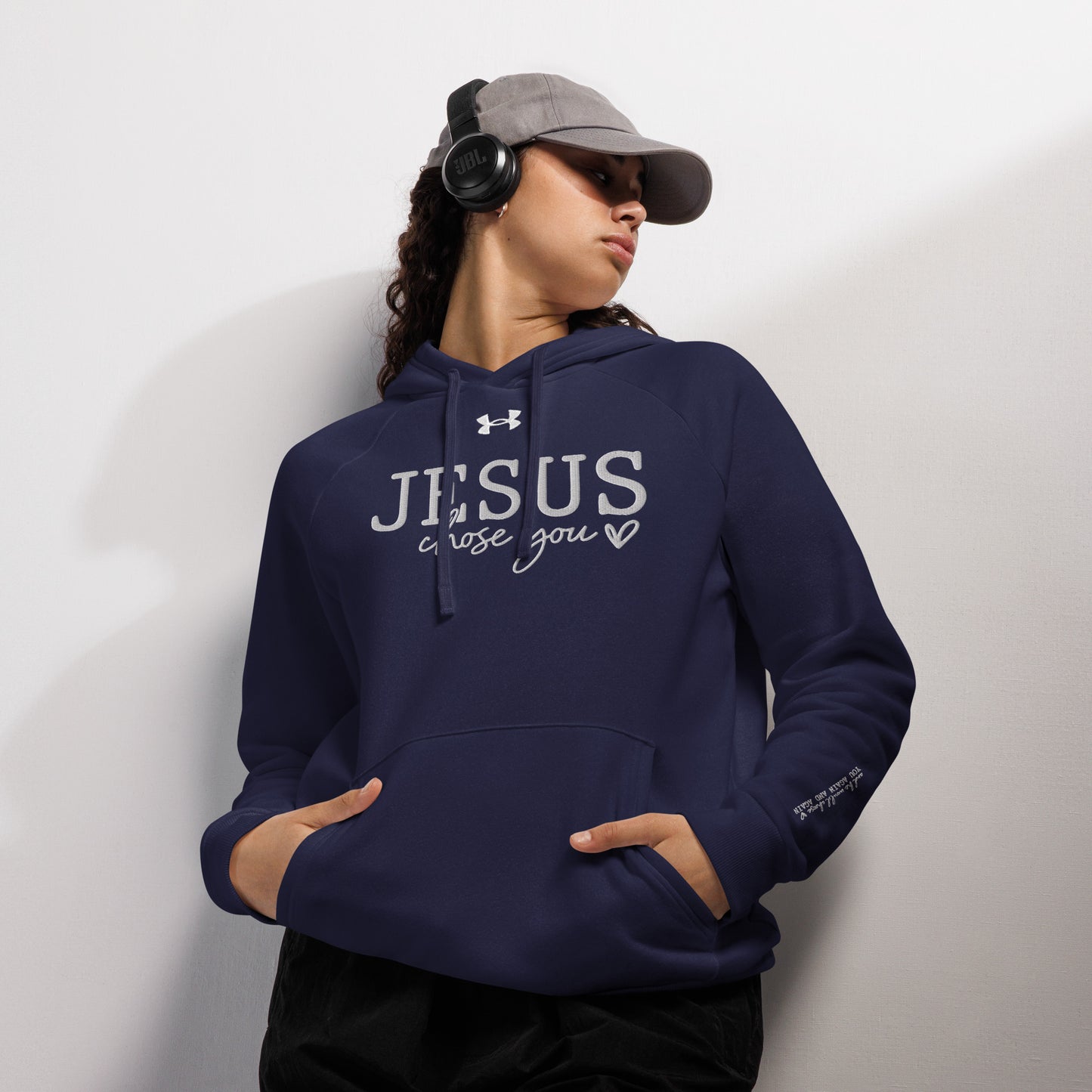 Jesus Chose You Unisex Christian Embroidered Under Armour® Hooded Sweatshirt (hoodie)