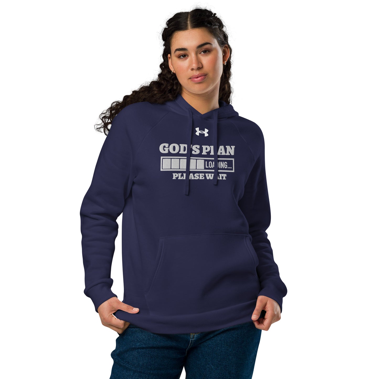 God's Plan Loading Unisex Christian Embroidered Under Armour® Hooded Sweatshirt (hoodie)