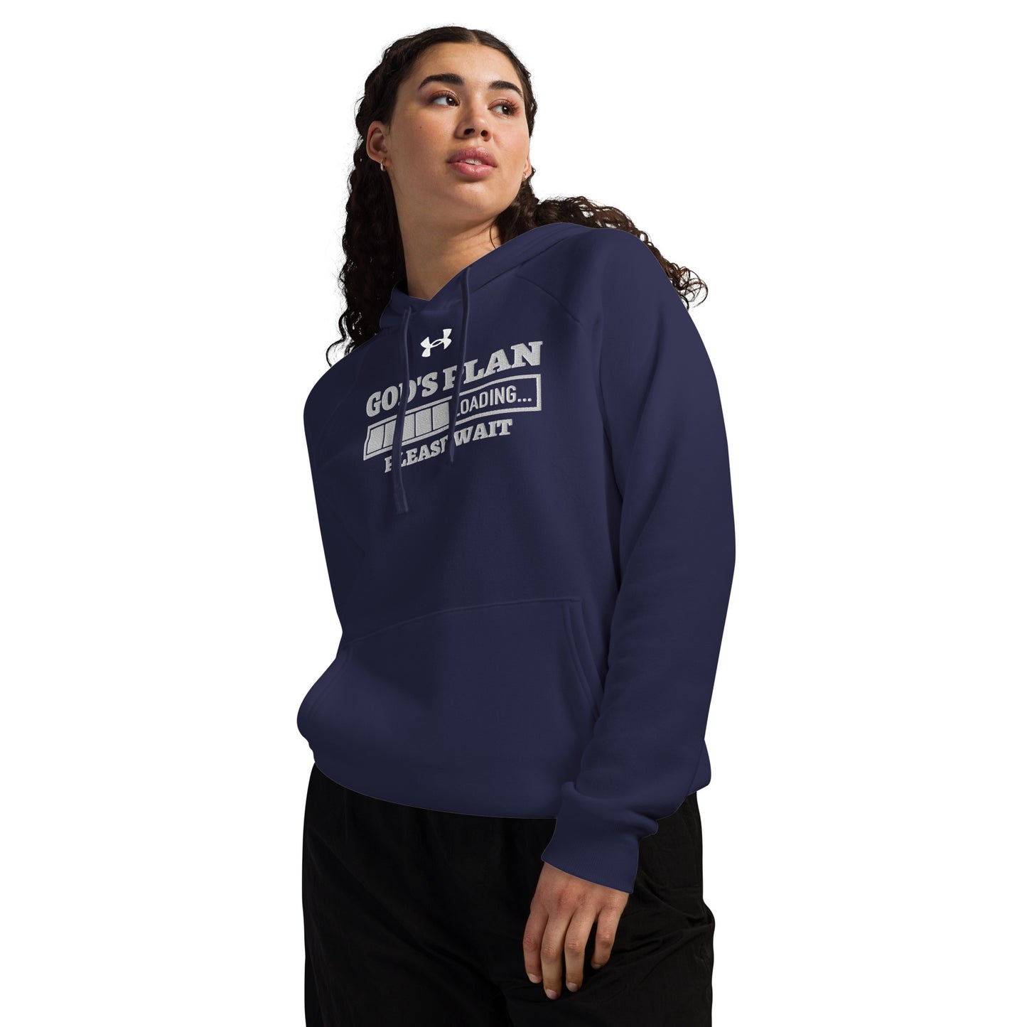 God's Plan Loading Unisex Christian Embroidered Under Armour® Hooded Sweatshirt (hoodie)