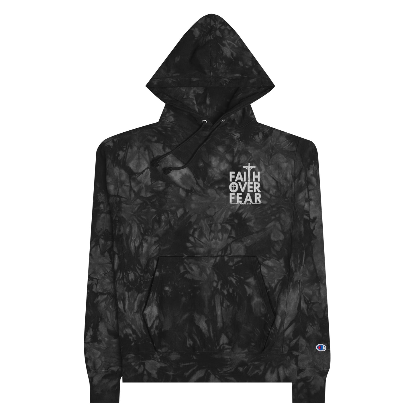 Faith Over Fear Christian Unisex Champion tie-dye hoodie