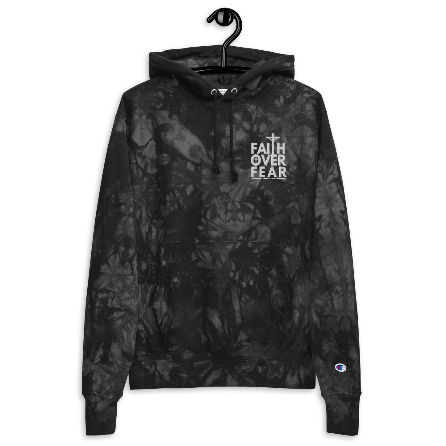 Faith Over Fear Christian Unisex Champion tie-dye hoodie