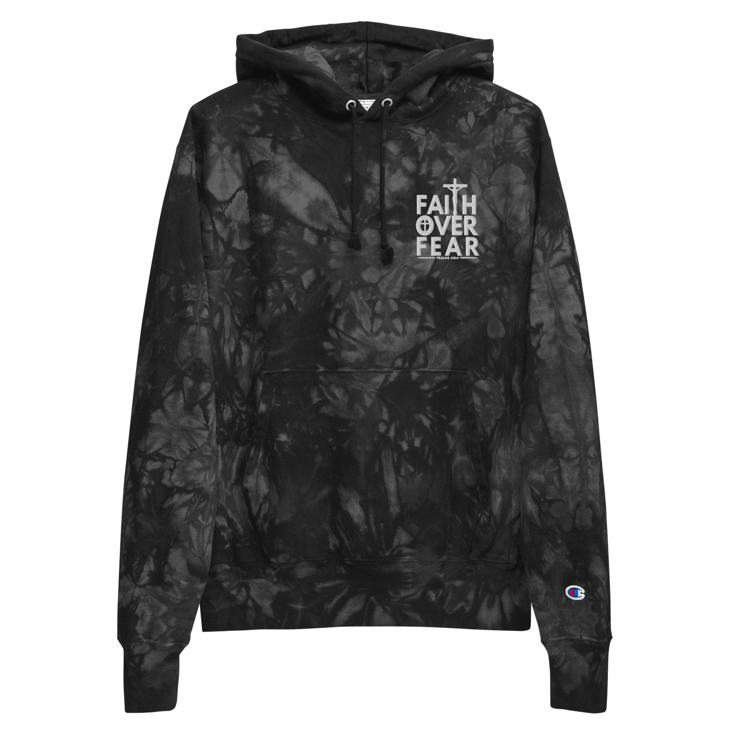 Faith Over Fear Christian Unisex Champion tie-dye hoodie