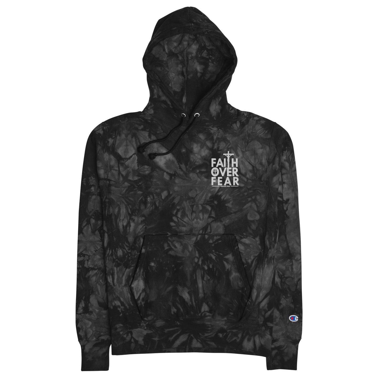 Faith Over Fear Christian Unisex Champion tie-dye hoodie