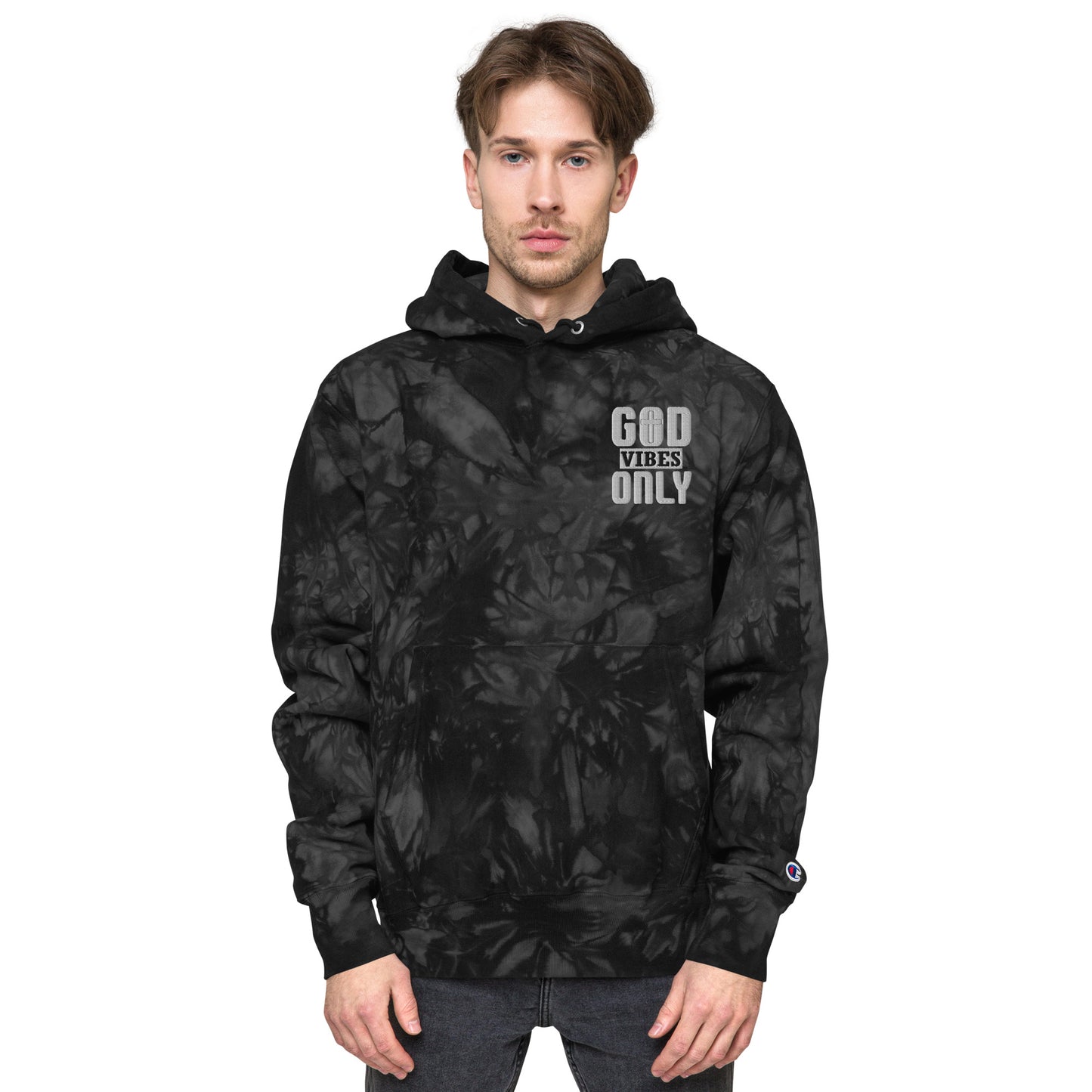 God Vibes Only Christian Unisex Champion tie-dye hoodie