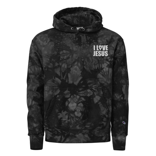 I Love Jesus Christian Unisex Champion tie-dye hoodie