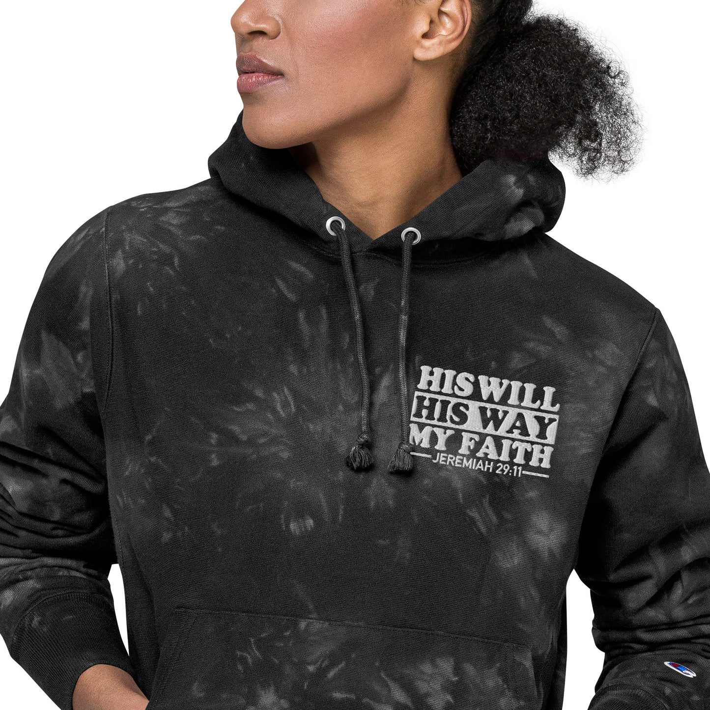 His Will His Way My Faith Christian Unisex Champion tie-dye hoodie