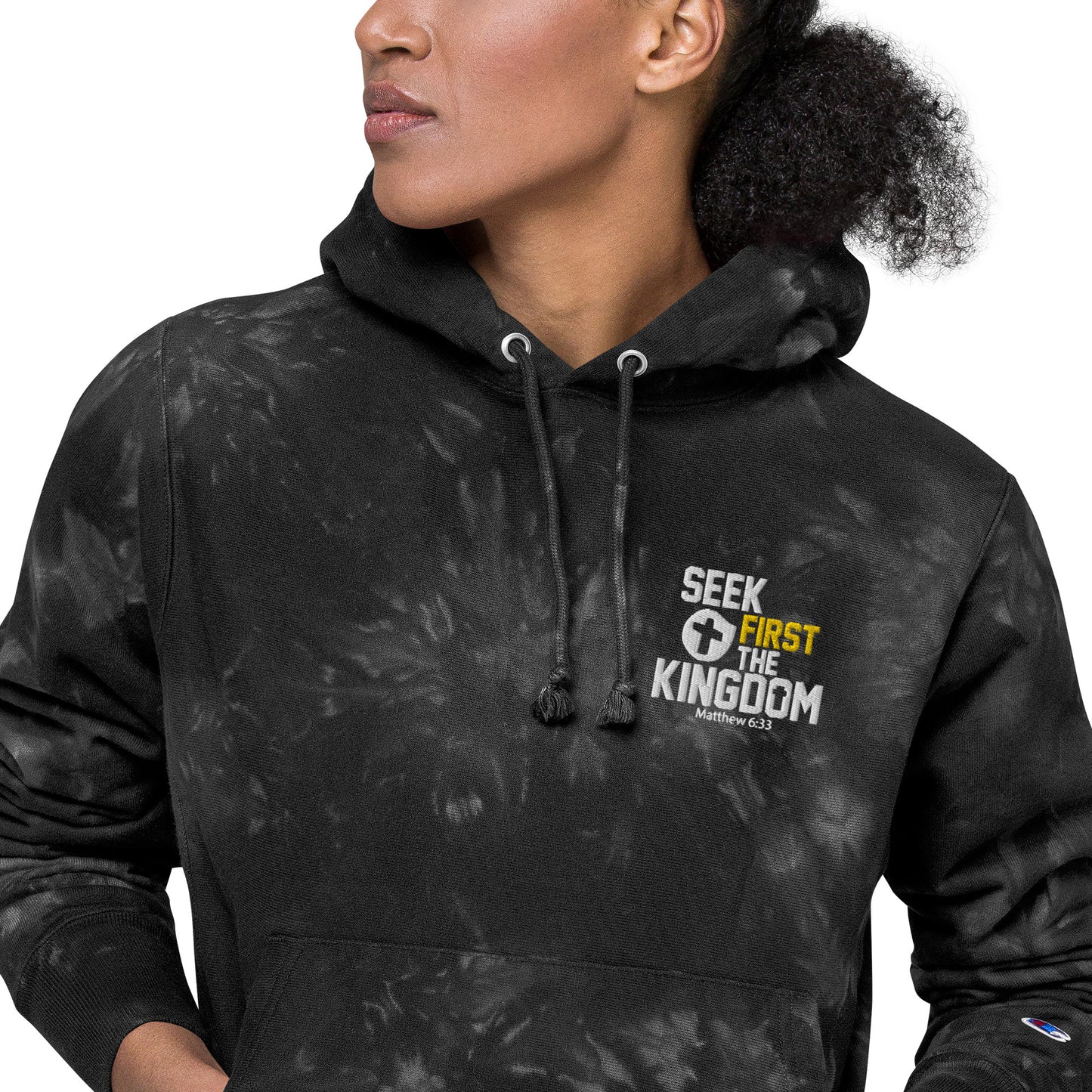 Seek First The Kingdom Christian Unisex Champion tie-dye hoodie