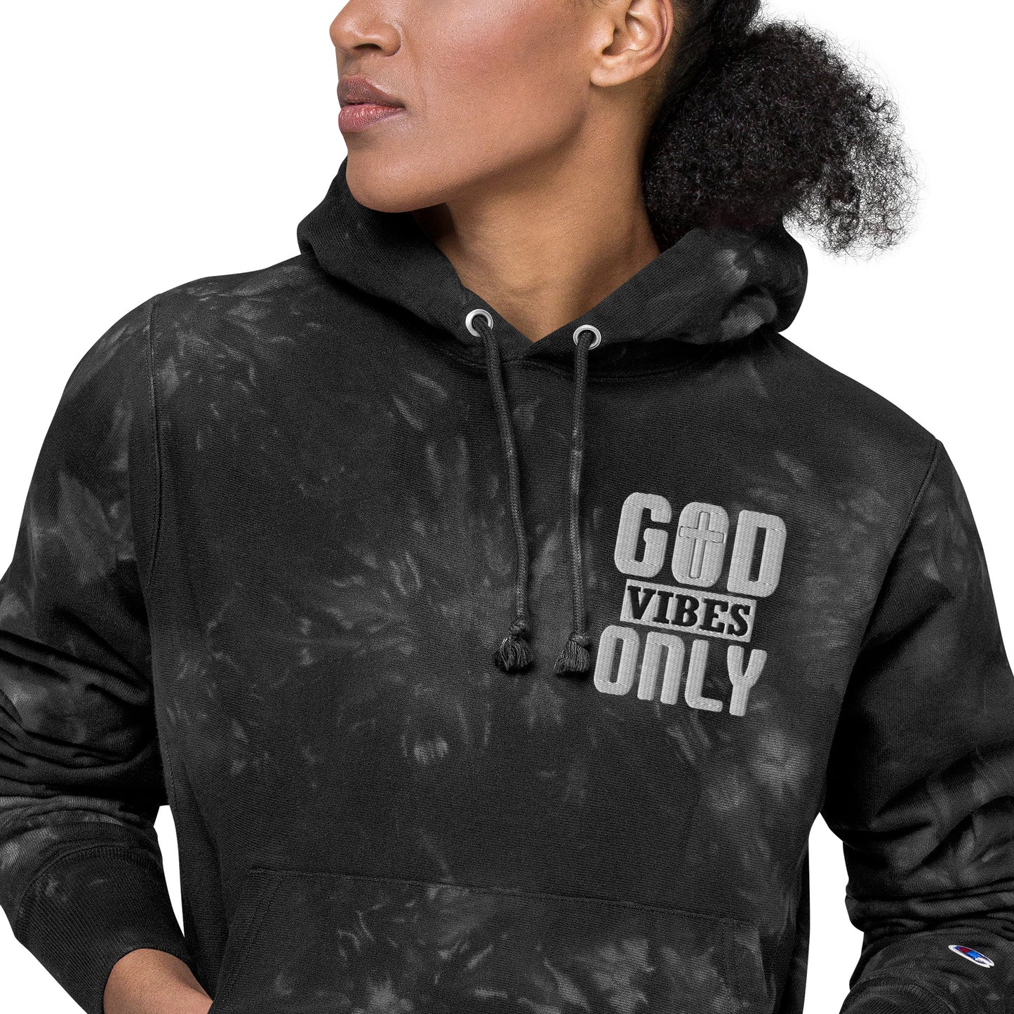 God Vibes Only Christian Unisex Champion tie-dye hoodie