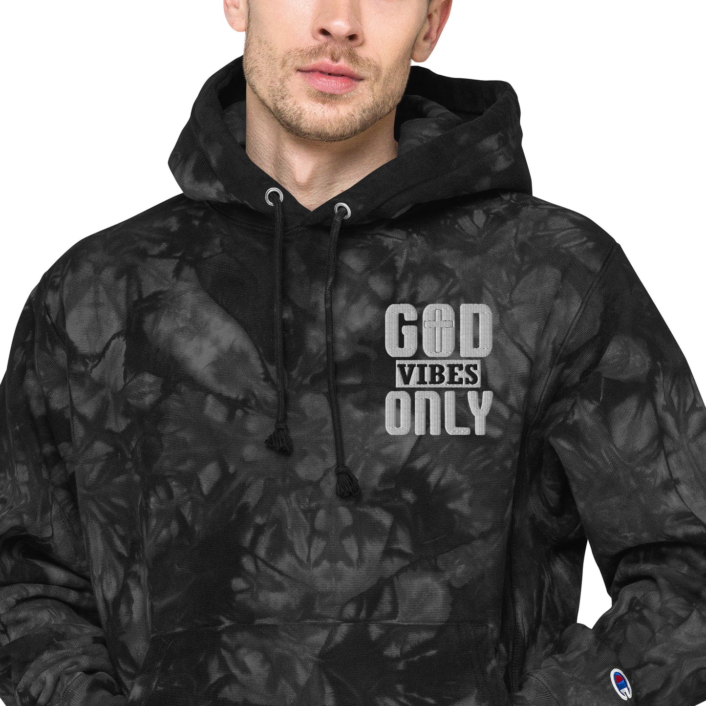 God Vibes Only Christian Unisex Champion tie-dye hoodie